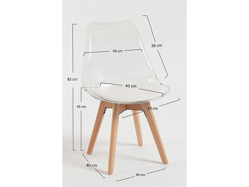 Sillas Comedor - Silla Synk Transparente Asiento - Blanco