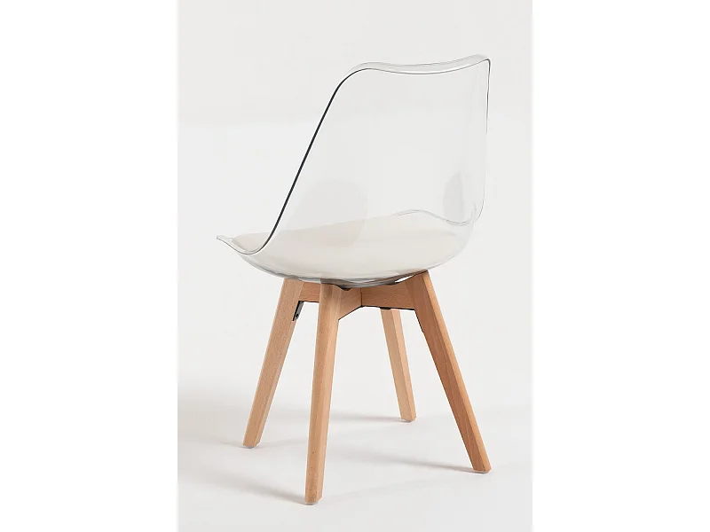 Sillas Comedor - Silla Synk Transparente Asiento - Blanco