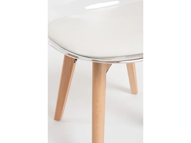 Sillas Comedor - Silla Synk Transparente Asiento - Blanco