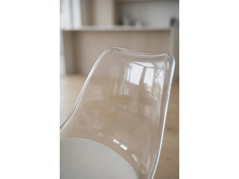 Sillas Comedor - Silla Synk Transparente Asiento - Blanco