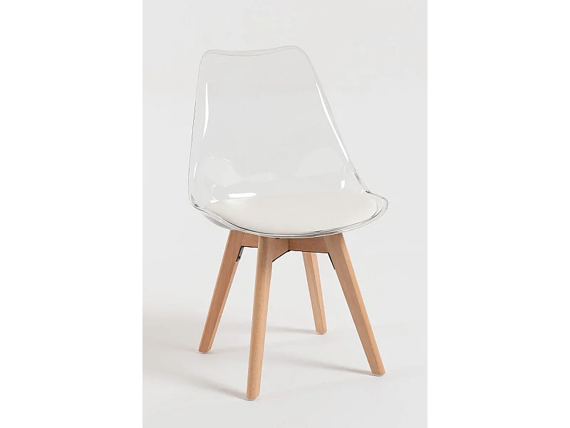 Sillas Comedor - Silla Synk Transparente Asiento - Blanco