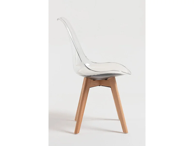 Sillas Comedor - Silla Synk Transparente Asiento - Blanco