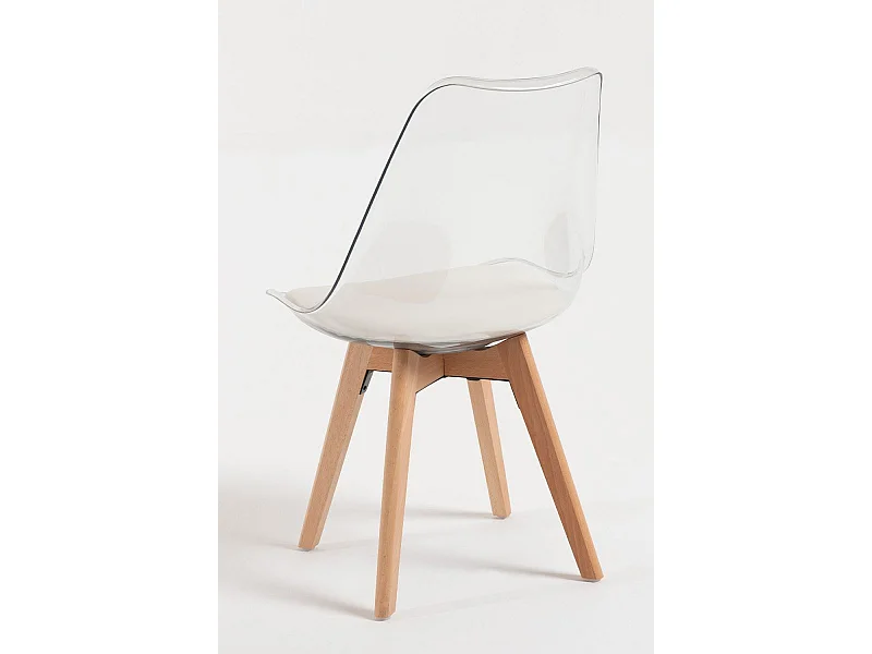 Sillas Comedor - Silla Synk Transparente Asiento - Blanco