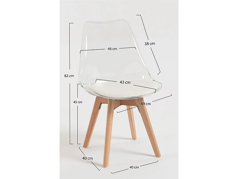 Sillas Comedor - Silla Synk Transparente Asiento - Blanco