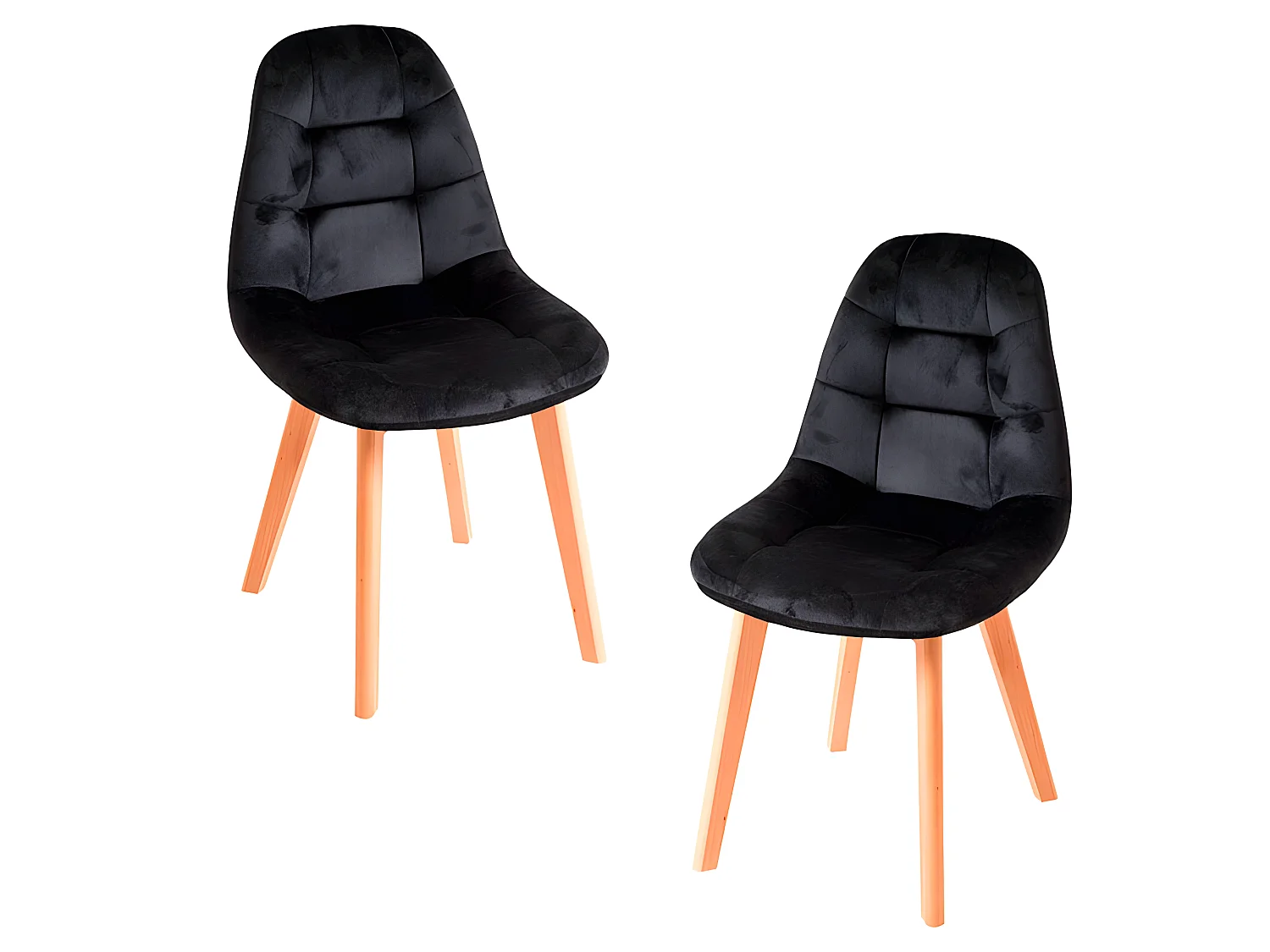 Packs Sillas Comedor - Pack 2 Sillas Kelen Terciopelo - Negro