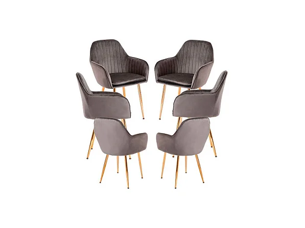 Packs Sillas Comedor - Pack 6 Sillas Chic Golden - Gris oscuro