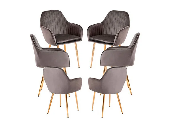 Packs Sillas Comedor - Pack 6 Sillas Chic Golden - Gris oscuro