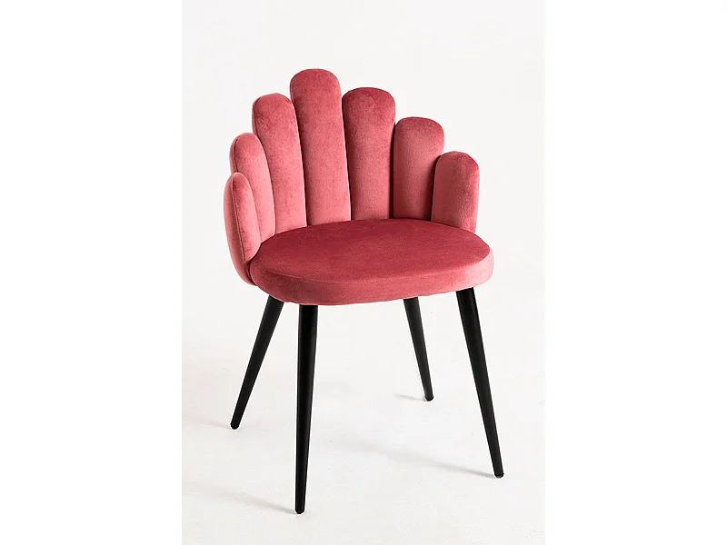 Packs Sillas Comedor - Pack 4 Sillas Hand Patas Negras Terciopelo - Rosa