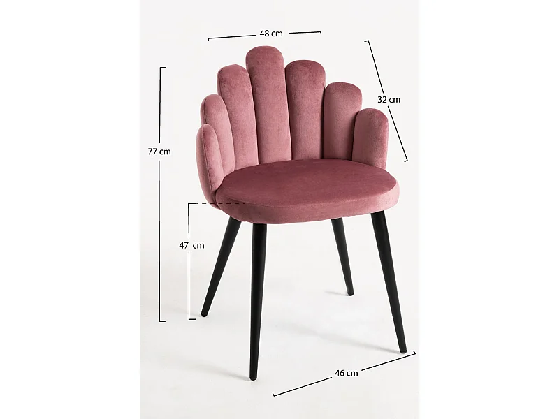 Packs Sillas Comedor - Pack 4 Sillas Hand Patas Negras Terciopelo - Rosa
