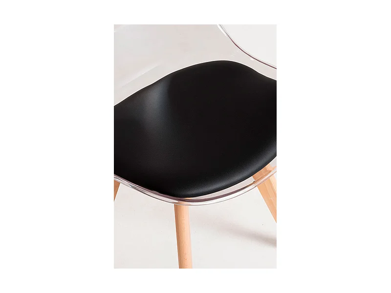 Sillas Comedor - Silla Synk Transparente Asiento - Negro
