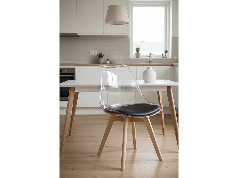 Sillas Comedor - Silla Synk Transparente Asiento - Negro