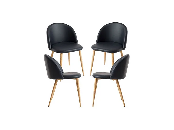 Packs Sillas Comedor - Pack 4 Sillas Vint Polipiel - Negro