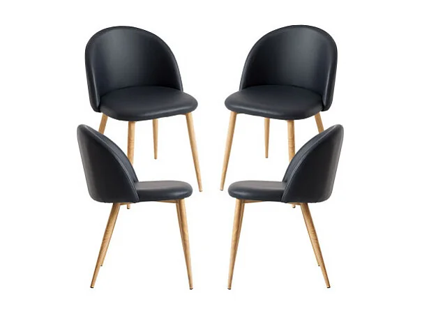 Packs Sillas Comedor - Pack 4 Sillas Vint Polipiel - Negro