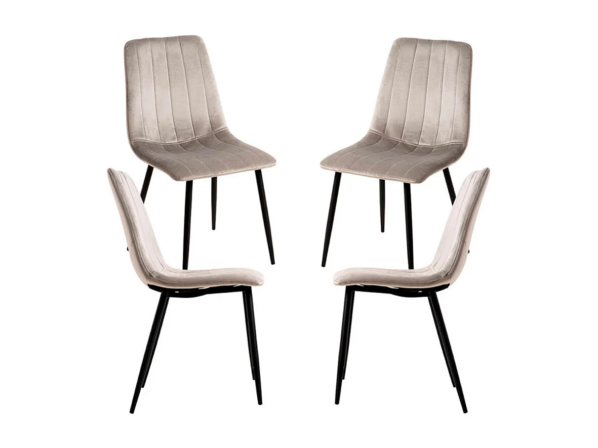 Packs Sillas Comedor - Pack 4 Sillas Liny Terciopelo - Gris claro