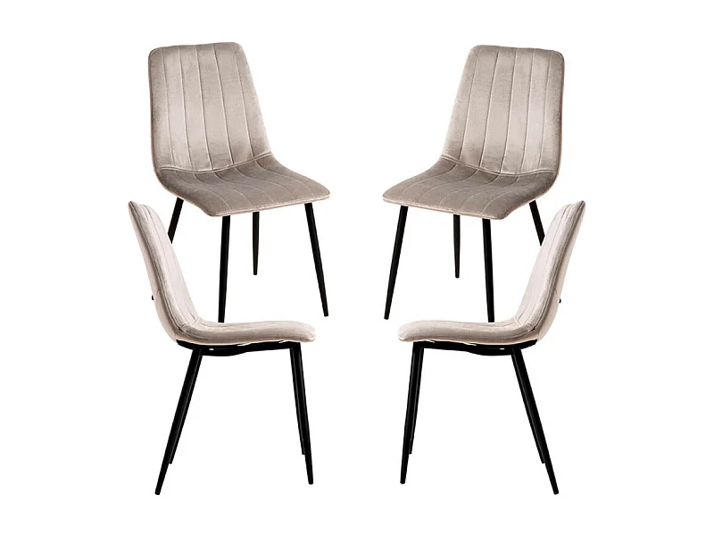 Packs Sillas Comedor - Pack 4 Sillas Liny Terciopelo - Gris claro