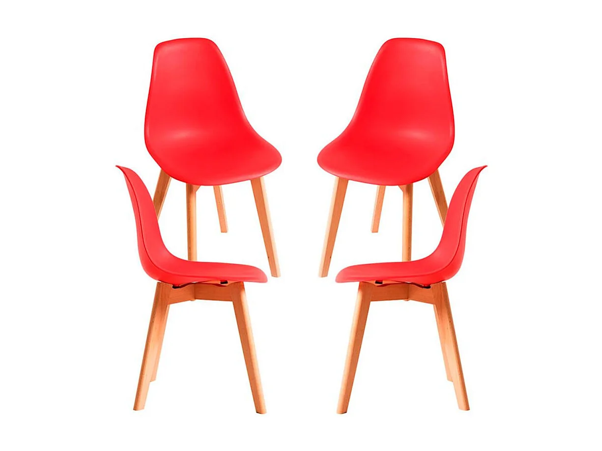Packs Sillas Comedor - Pack 4 Sillas Kelen - Rojo