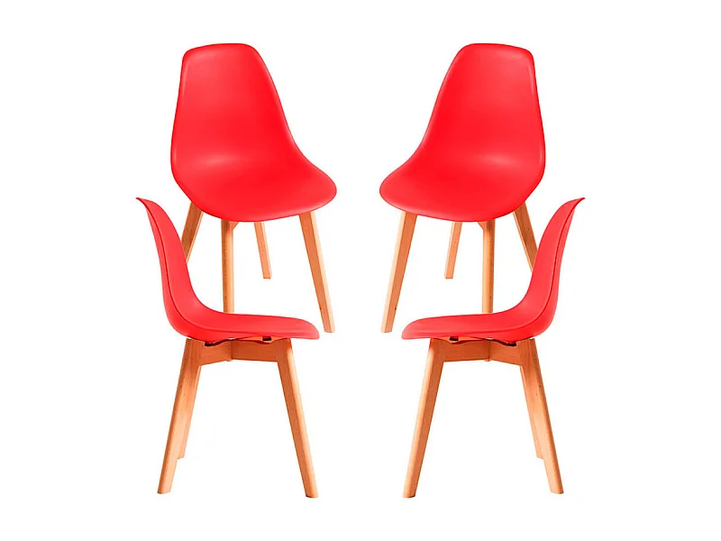 Packs Sillas Comedor - Pack 4 Sillas Kelen - Rojo