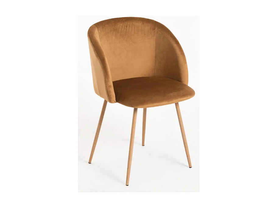 Sillas Comedor - Silla Velt Terciopelo - Marrón