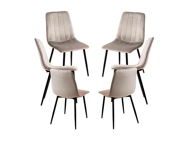 Packs Sillas Comedor - Pack 6 Sillas Liny Terciopelo - Gris claro