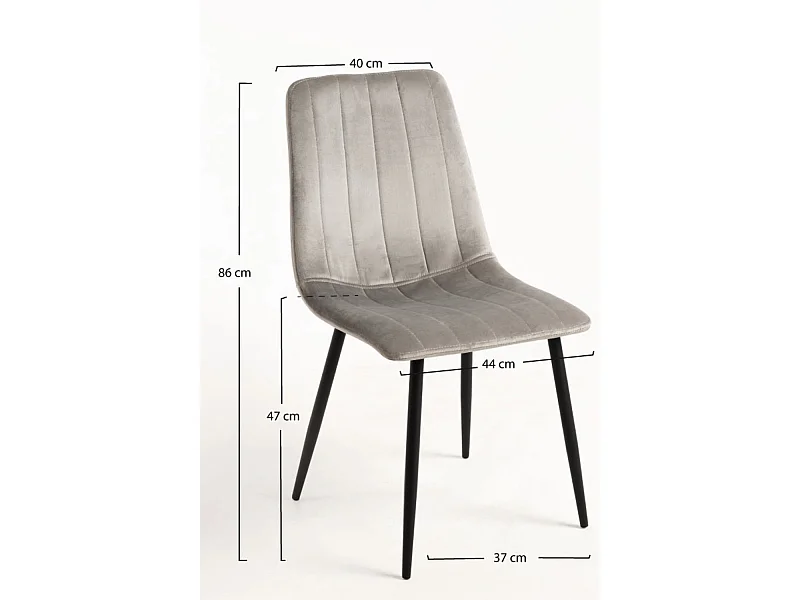 Packs Sillas Comedor - Pack 6 Sillas Liny Terciopelo - Gris claro