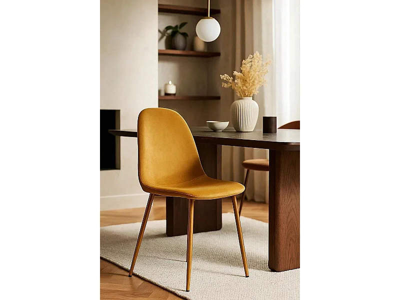 Sillas Comedor - Silla Golden Teok Terciopelo - Amarillo