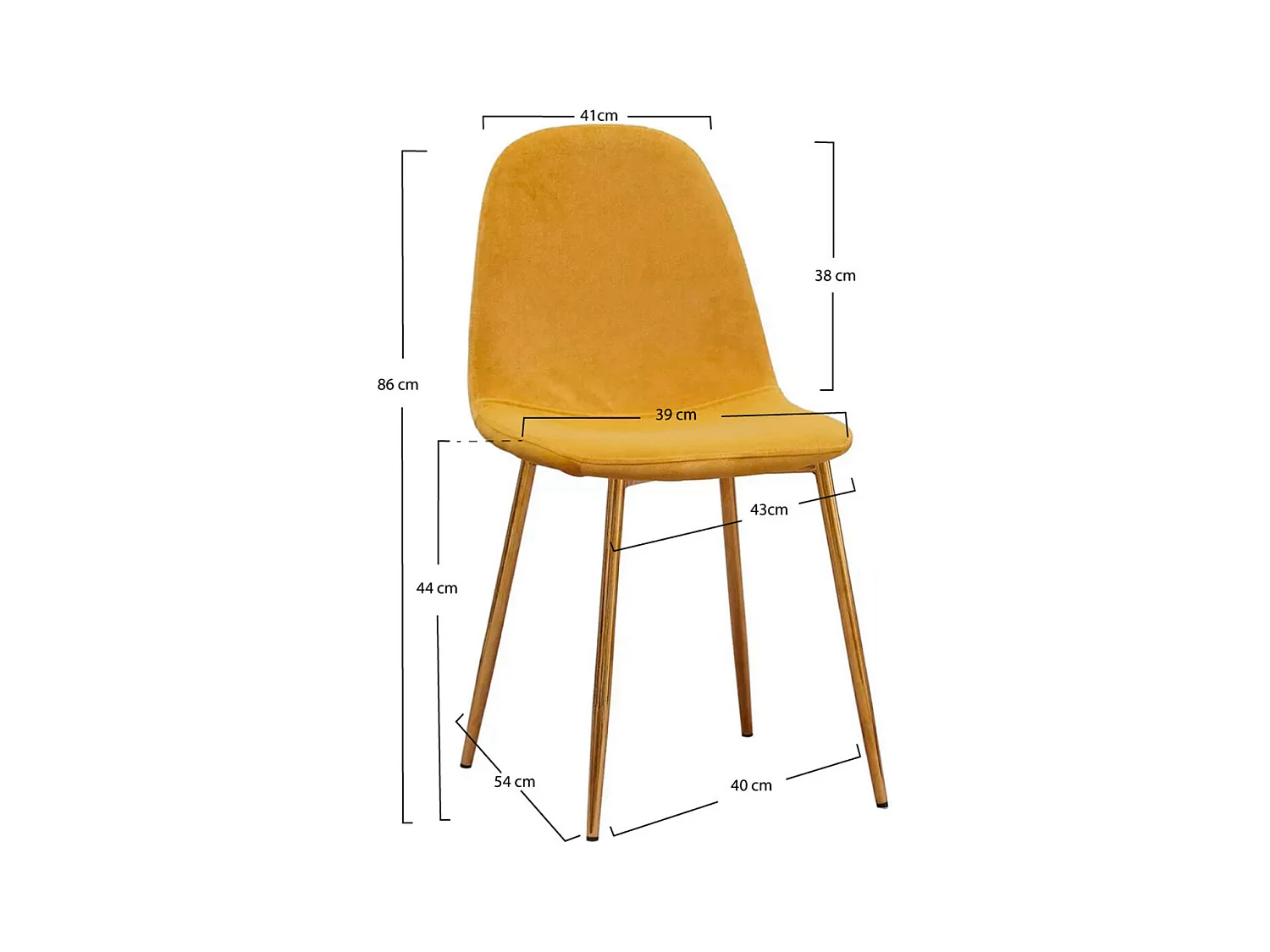 Sillas Comedor - Silla Golden Teok Terciopelo - Amarillo