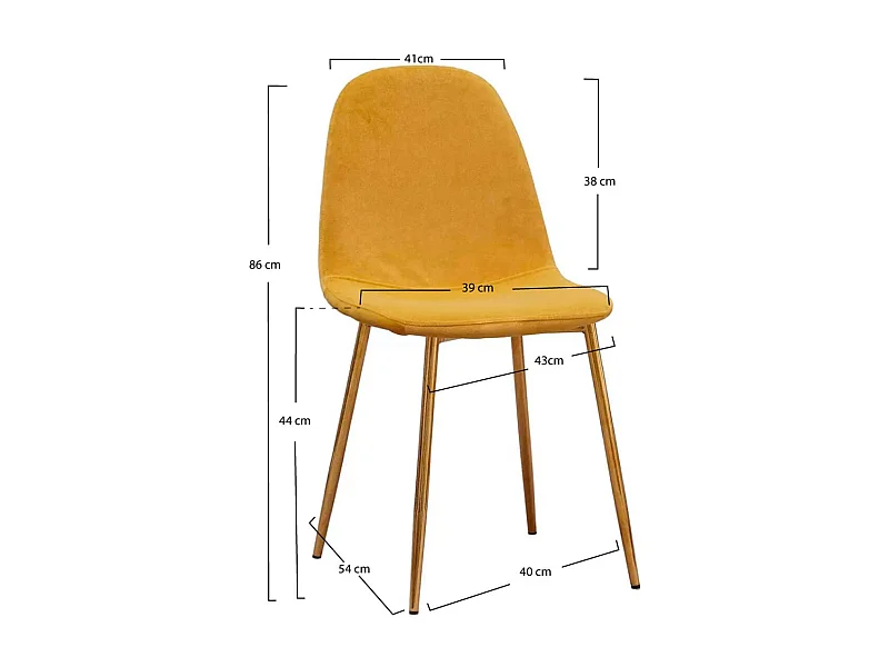 Sillas Comedor - Silla Golden Teok Terciopelo - Amarillo