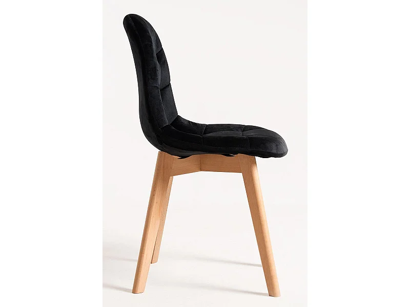 Sillas Comedor - Silla Kelen Terciopelo - Negro