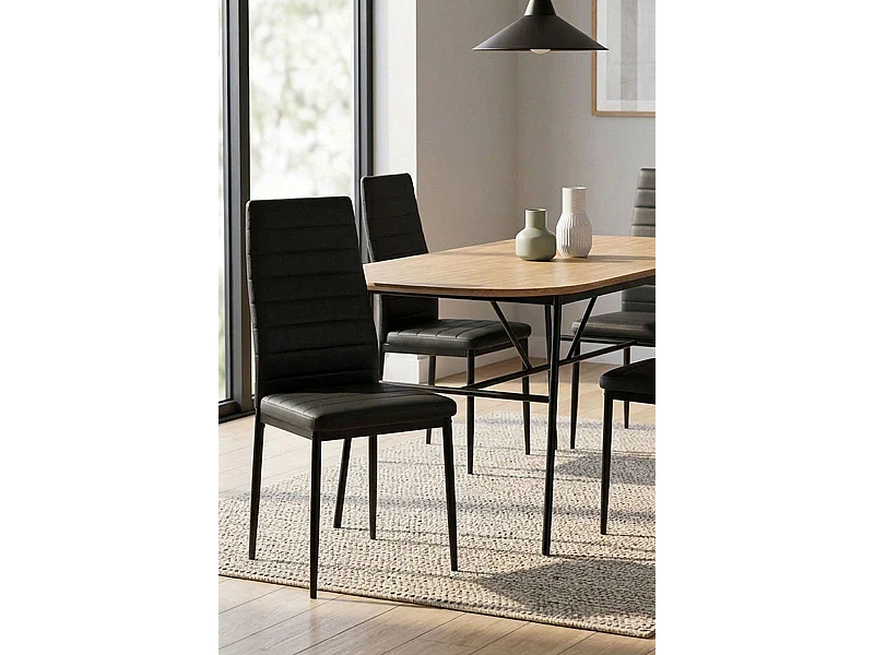 Packs Sillas Comedor - Pack 4 Sillas Lauter Polipiel - Negro