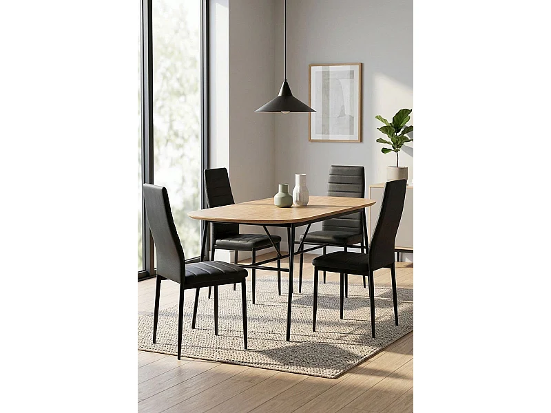 Packs Sillas Comedor - Pack 4 Sillas Lauter Polipiel - Negro