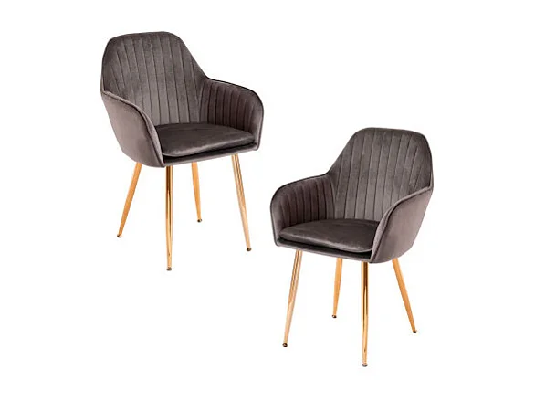 Packs Sillas Comedor - Pack 2 Sillas Chic Golden - Gris oscuro