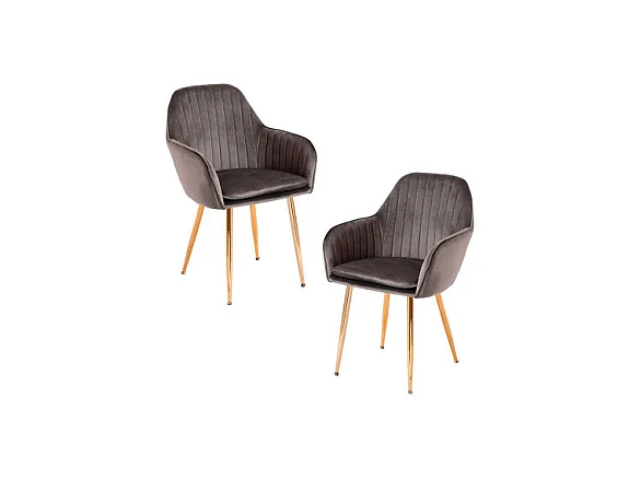 Packs Sillas Comedor - Pack 2 Sillas Chic Golden - Gris oscuro