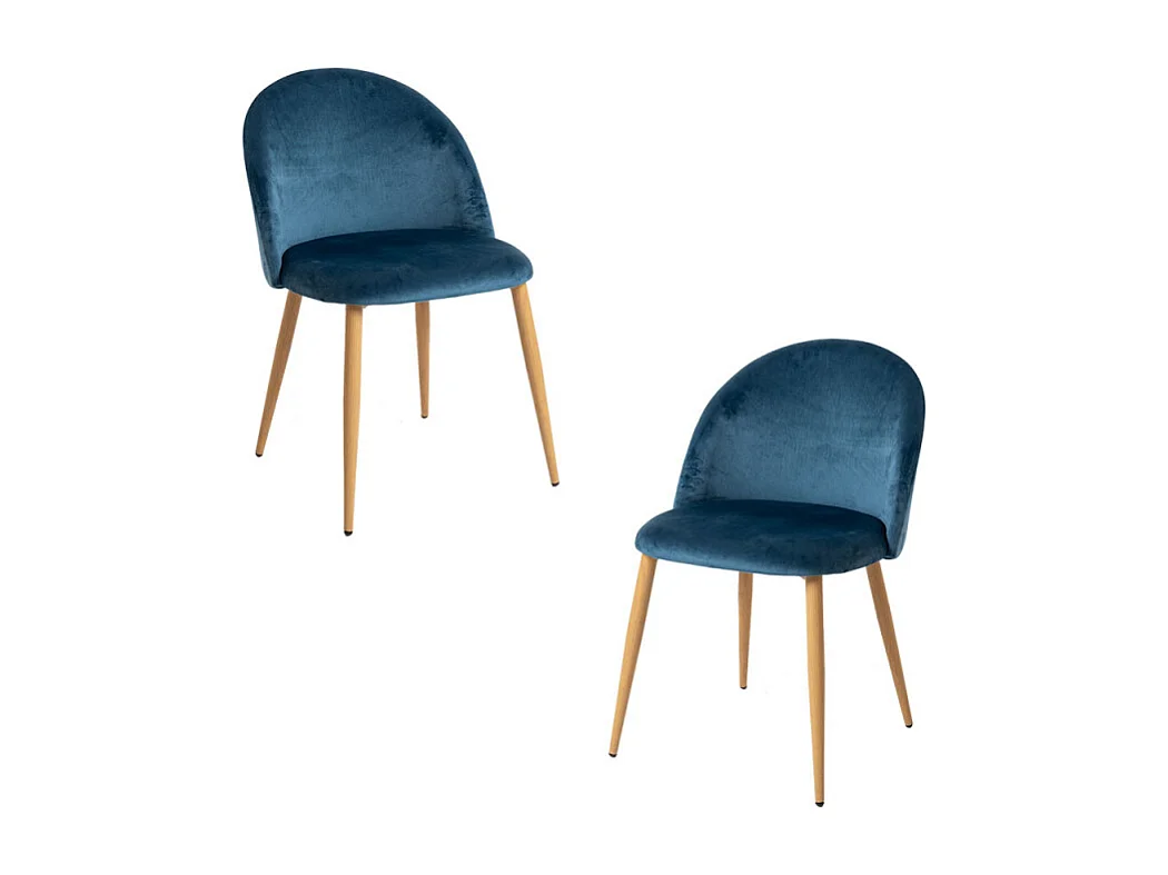 Packs Sillas Comedor - Pack 2 Sillas Vint Terciopelo - Azul
