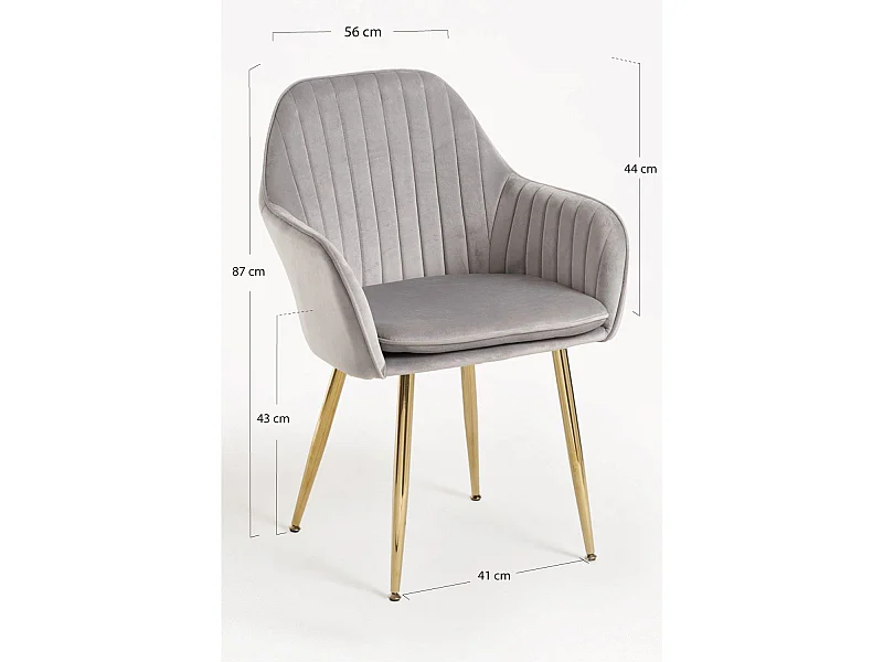Sillas Comedor - Silla Chic Golden - Gris claro