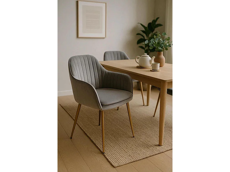 Sillas Comedor - Silla Chic Golden - Gris claro