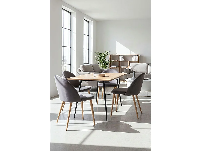 Packs Sillas Comedor - Pack 4 Sillas Vint Terciopelo - Gris oscuro