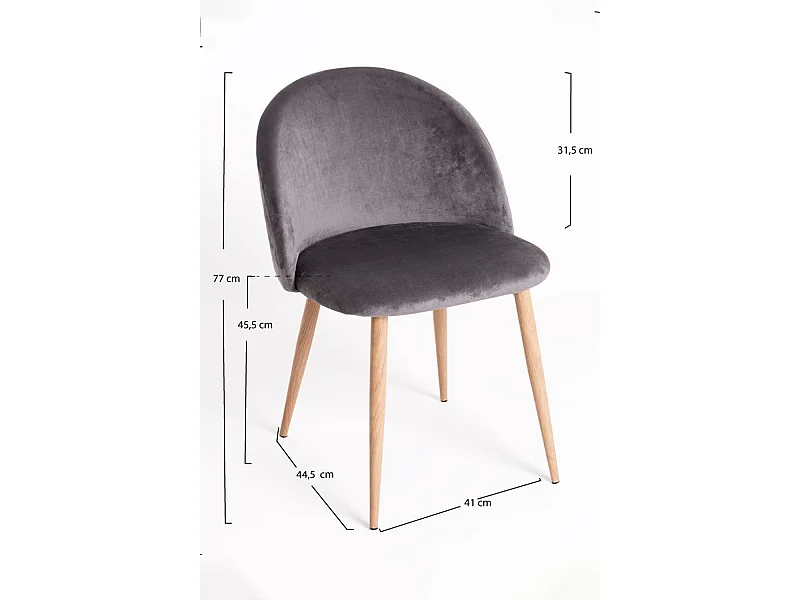 Packs Sillas Comedor - Pack 4 Sillas Vint Terciopelo - Gris oscuro