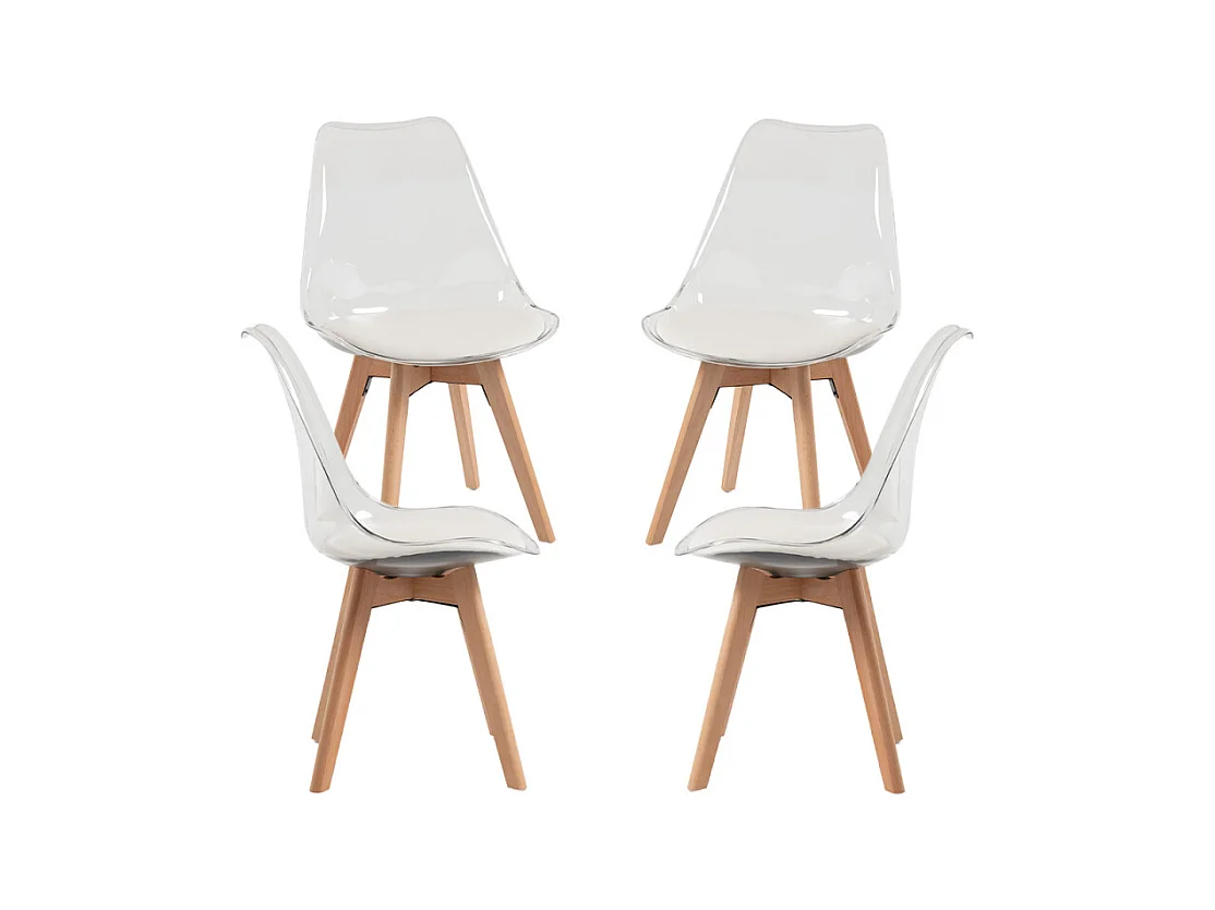 Packs Sillas Comedor - Pack 4 Sillas Synk Transparente Asiento - Blanco