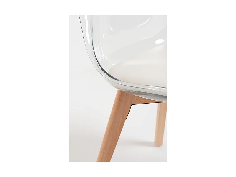 Packs Sillas Comedor - Pack 4 Sillas Synk Transparente Asiento - Blanco