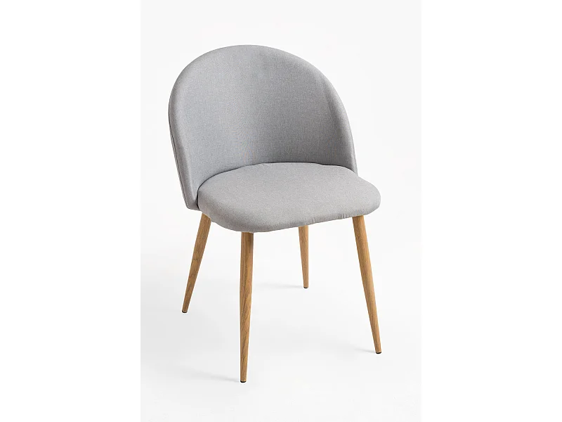 Sillas Comedor - Silla Vint Tela - Gris claro