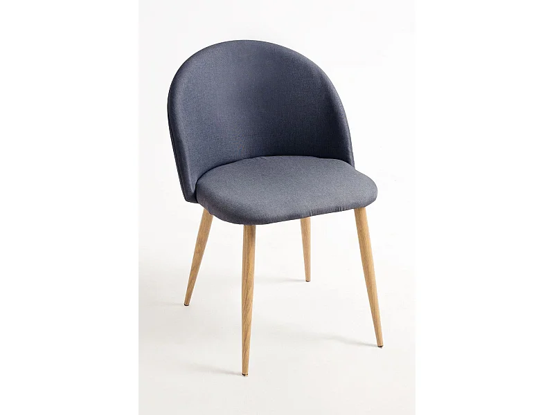 Sillas Comedor - Silla Vint Tela - Gris claro