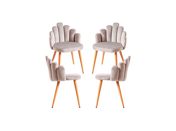 Packs Sillas Comedor - Pack 4 Sillas Hand Terciopelo - Gris