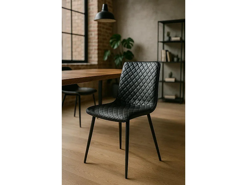 Sillas Comedor - Silla Rom Polipiel - Negro