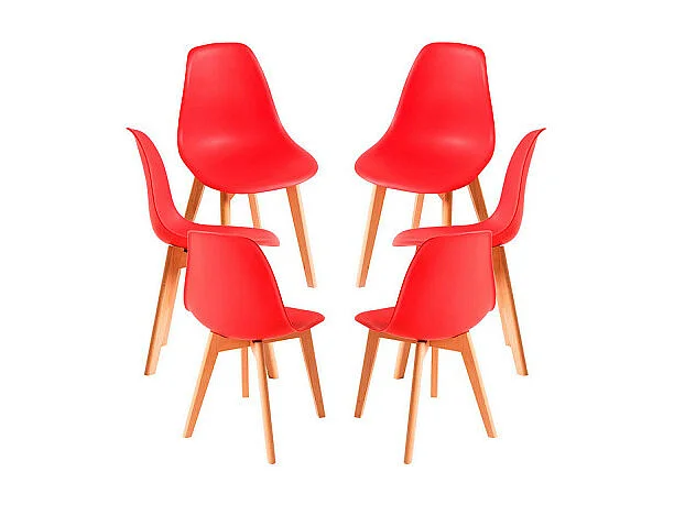 Packs Sillas Comedor - Pack 6 Sillas Kelen - Rojo