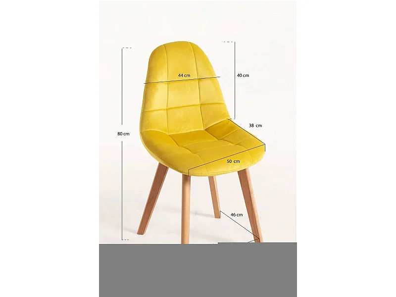 Packs Sillas Comedor - Pack 4 Sillas Kelen Terciopelo - Amarillo