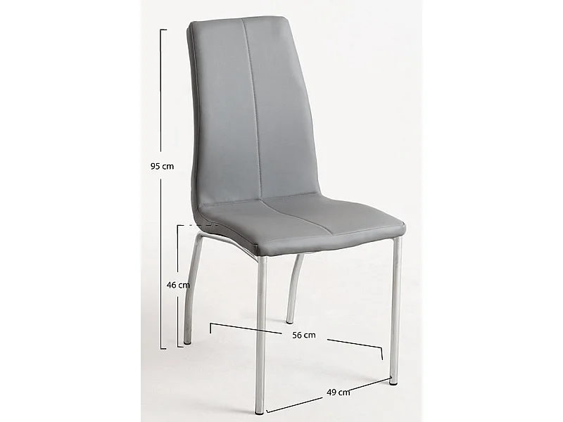 Sillas Comedor - Silla Humi Polipiel - Gris claro