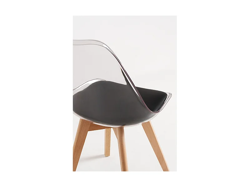 Packs Sillas Comedor - Pack 2 Sillas Synk Transparente Asiento - Negro