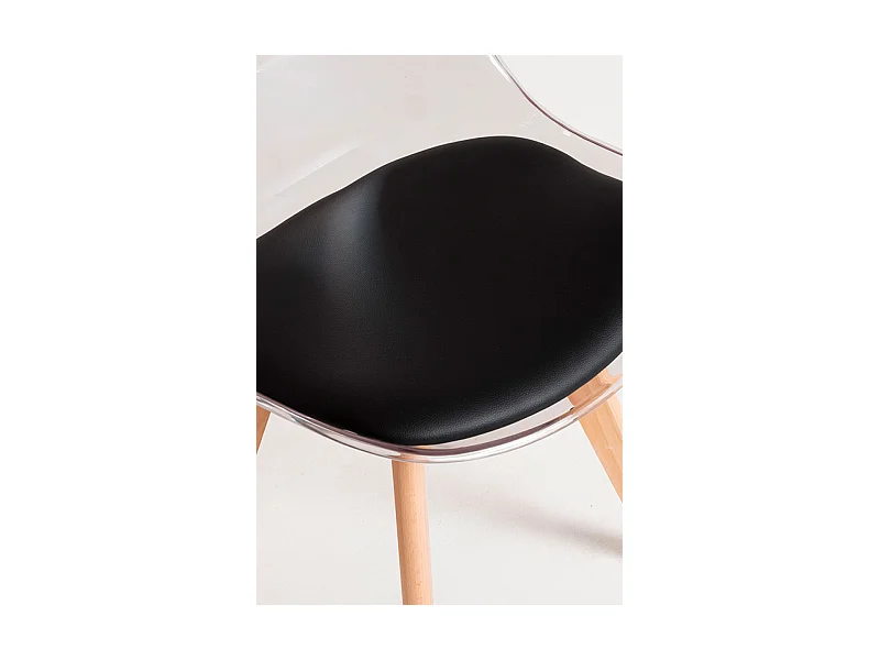 Packs Sillas Comedor - Pack 2 Sillas Synk Transparente Asiento - Negro