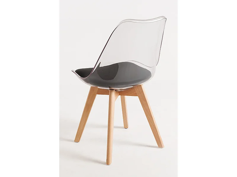 Packs Sillas Comedor - Pack 2 Sillas Synk Transparente Asiento - Negro