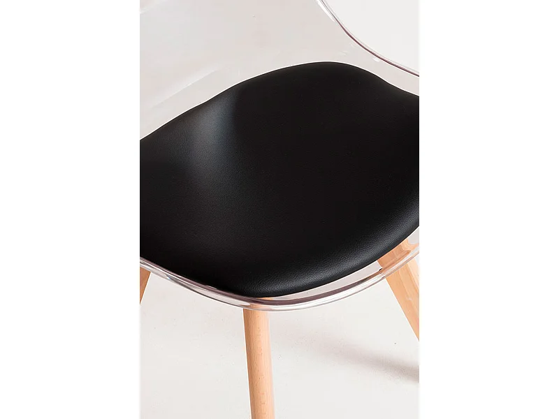 Packs Sillas Comedor - Pack 2 Sillas Synk Transparente Asiento - Negro